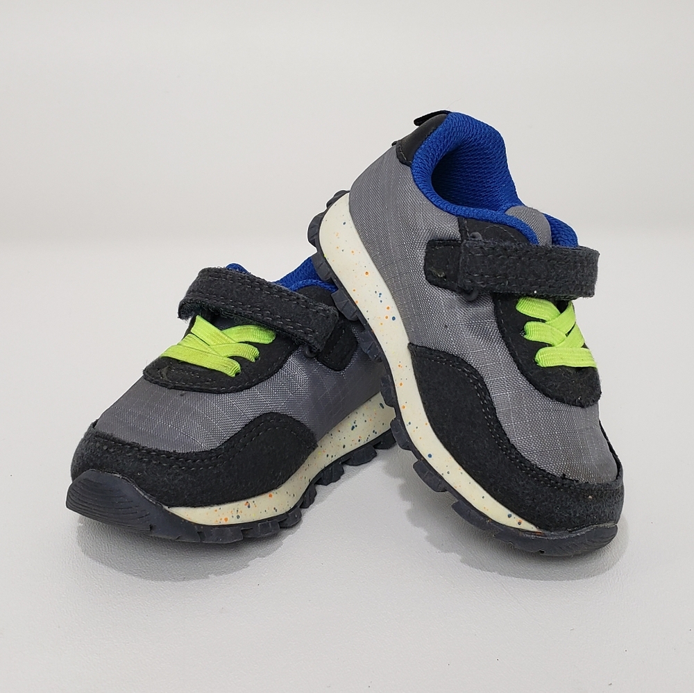 Kids' Gray and Black Sneakers with Neon Accents!